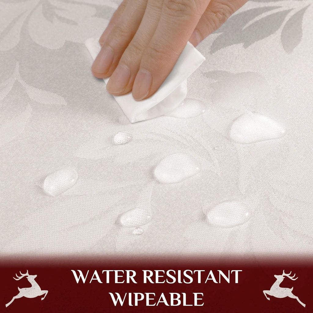 Christmas Jacquard Round Tablecloth, 90 Inch