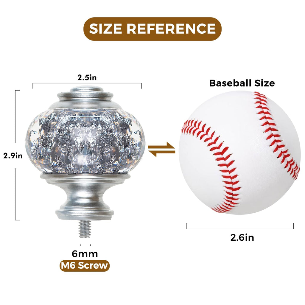 Replacement Finials for Curtain Rods (1 or 7/8 Inch), Silver