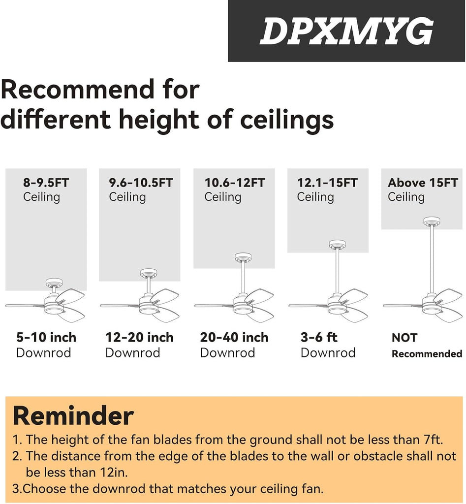 60 inch Ceiling Fan Downrod with Extension Cord, 5 FT White Downrod for Ceiling Fan, 1 inch Outside Diameter