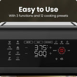 12-Quart 5-in-1 Air Fryer Oven with Digital Timer, Touchscreen, and 12 Presets - Family Size Countertop Convection