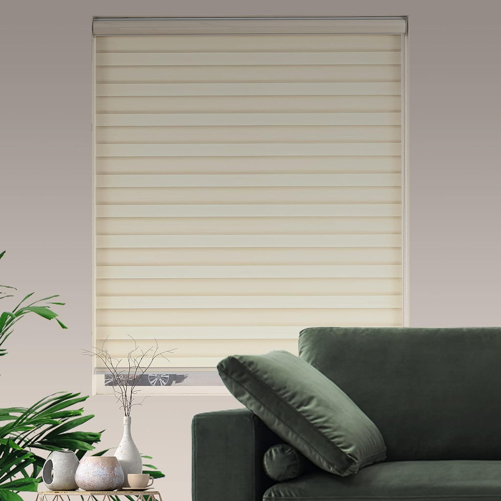 Custom Zebra Blinds for Windows Light Filtering Dual-Layer Window Shades for Privacy Free-Stop Sheer Shades Roller