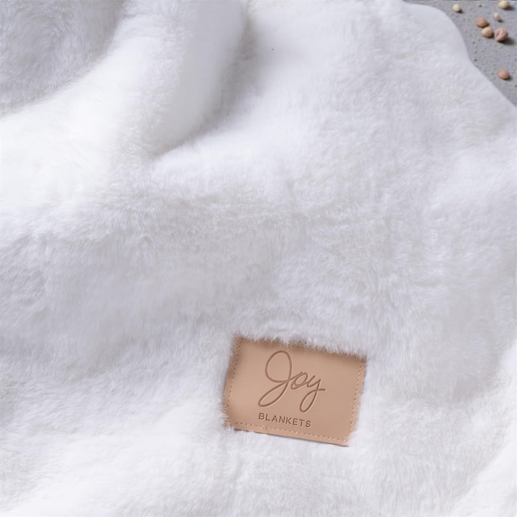 Luxury Large Faux Fur Blanket 60"x80" - Premium Double-Sided Plush Throw for Bed & Couch - Shed-Free, Machine