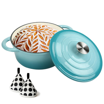 Cast Iron Dutch Oven 4.5 Quart Enameled Cast Iron Dutch Oven Pot with lid Heavy Duty Dutch Oven Dual Handles