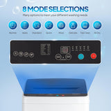 30LBS Fully Automatic Washer, 2 in 1 Portable Washing Machine, Top Load Washer and Spin Dryer Combo with Drain Pump, 8