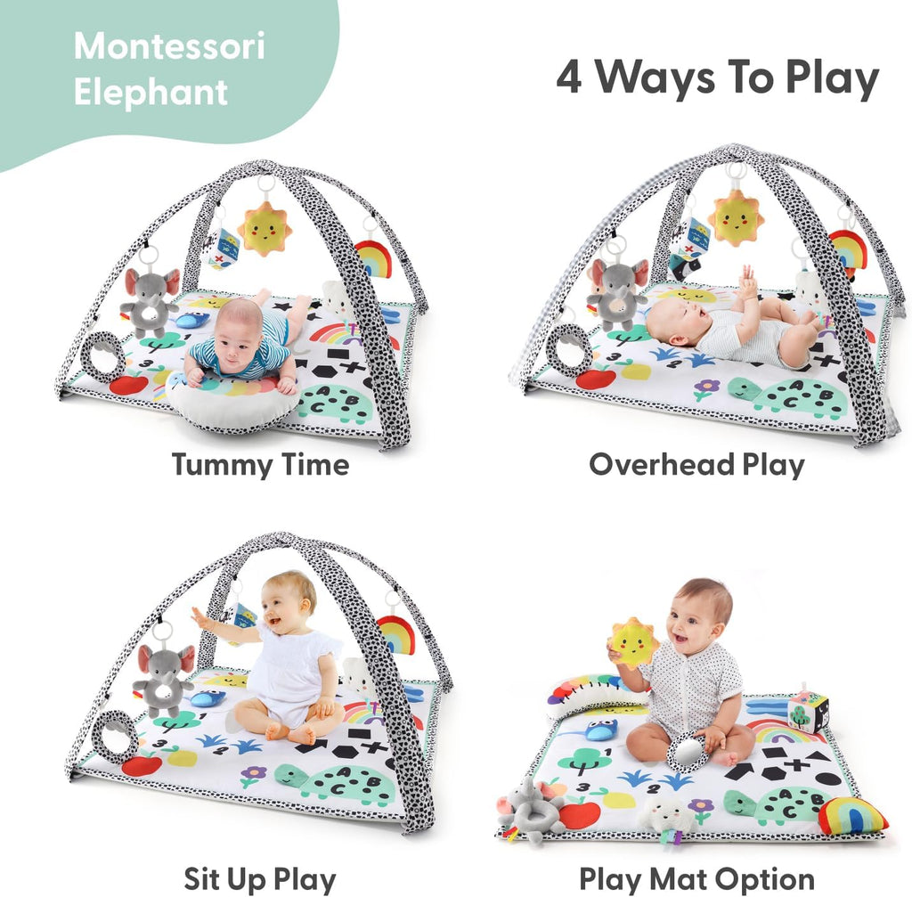 Unisex Baby Play Gym & in-1 Play Mat - Playmat Baby Toys 0-6, 6-12 Months Tummy Time Mat with Hanging Toys, Soft