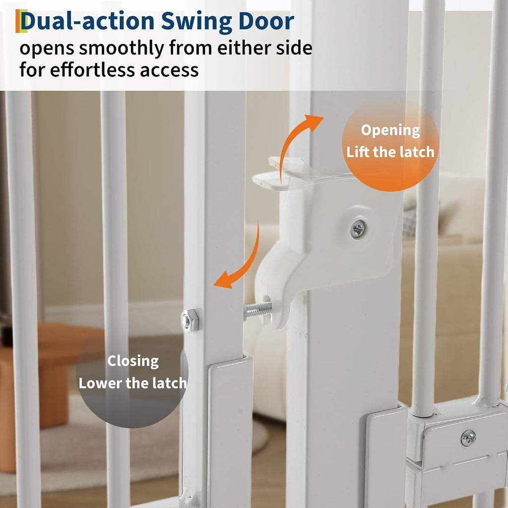 71'' Extra Tall Cat Gate for Doorway, 30.3"-40.9" Width Adjustable