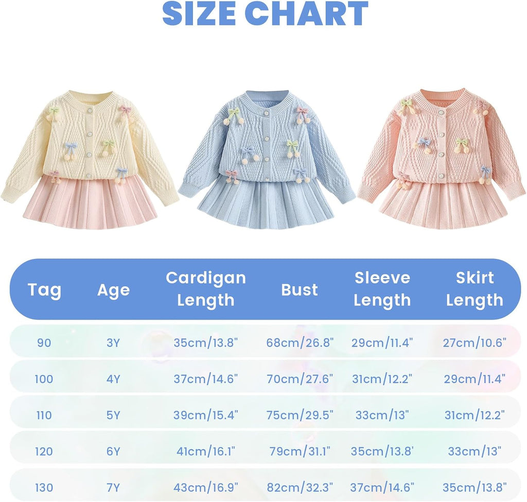 Girls Sweater Skirt Set Toddler 2 Piece Winter Fall Outfit