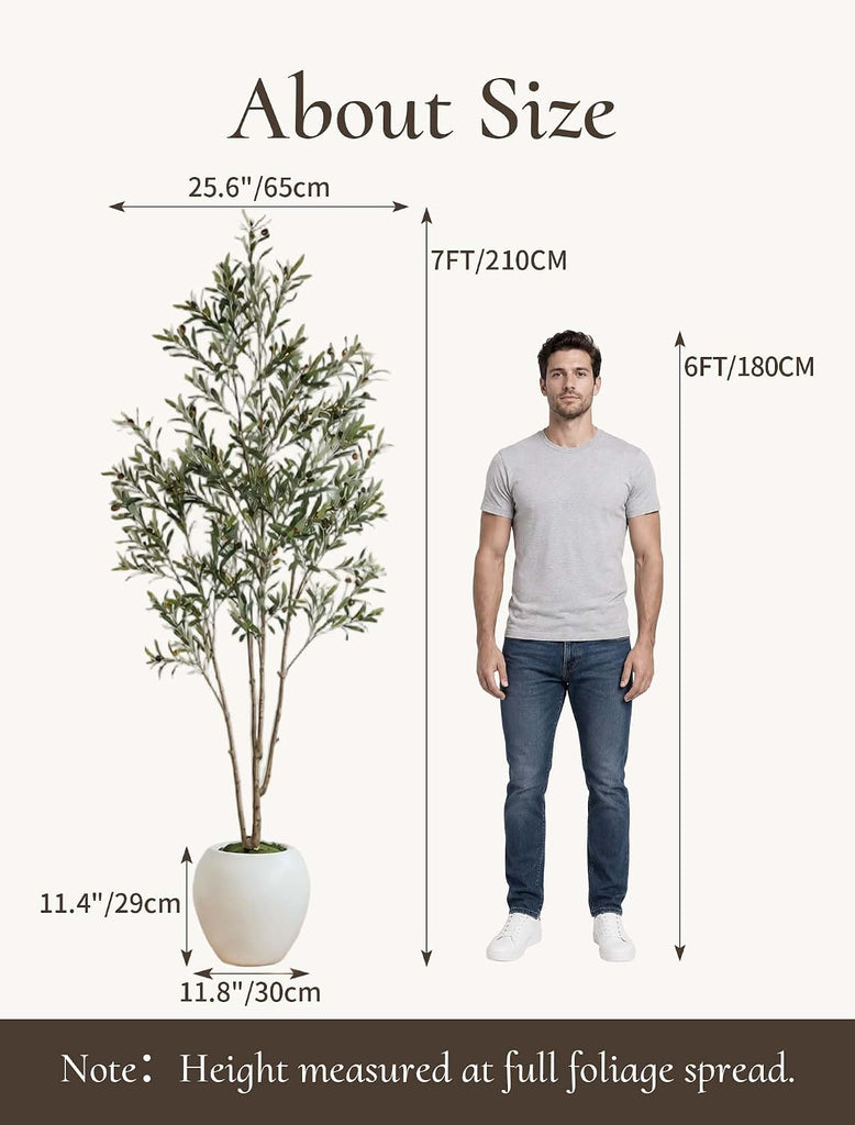 Olive Tree 7 ft with Large Pot: Tall Artificial Indoor Plants