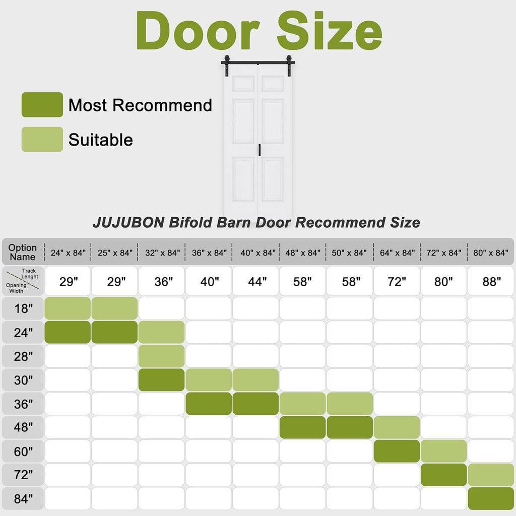 36" x 84" Paintable Bifold Barn Door, No Assembly Required, 6 Panels Bi Fold Barn Door with Hardware