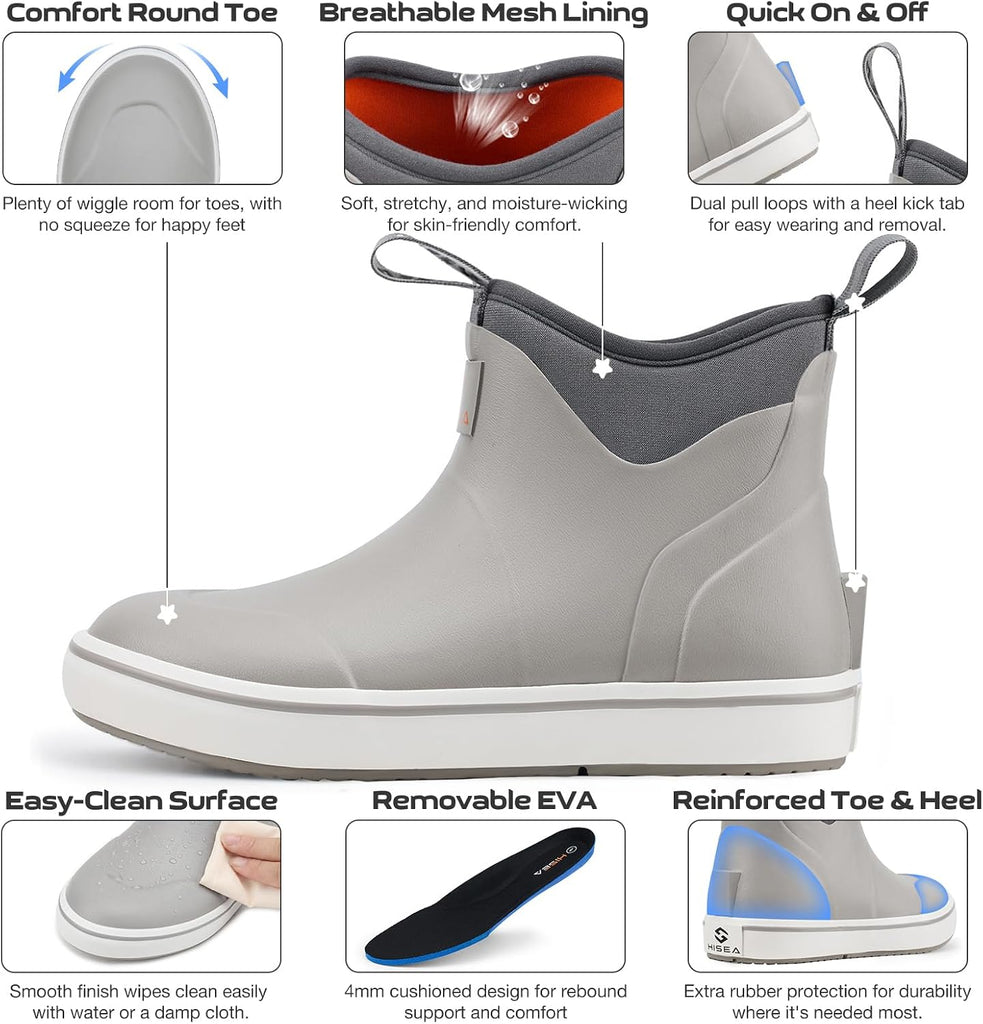 Kid's Waterproof Deck Boots for Toddlers Boys and Girls