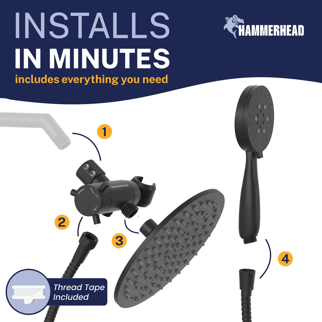 Metal Dual Shower Head Combo With Handheld and Rainfall