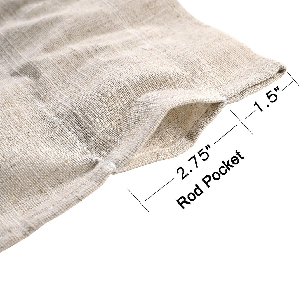 Farmhouse Rustic Linen and Black Plaid Cotton Valance, Buffalo Pleated Design with Coconut Buttons, Multi-Room Window