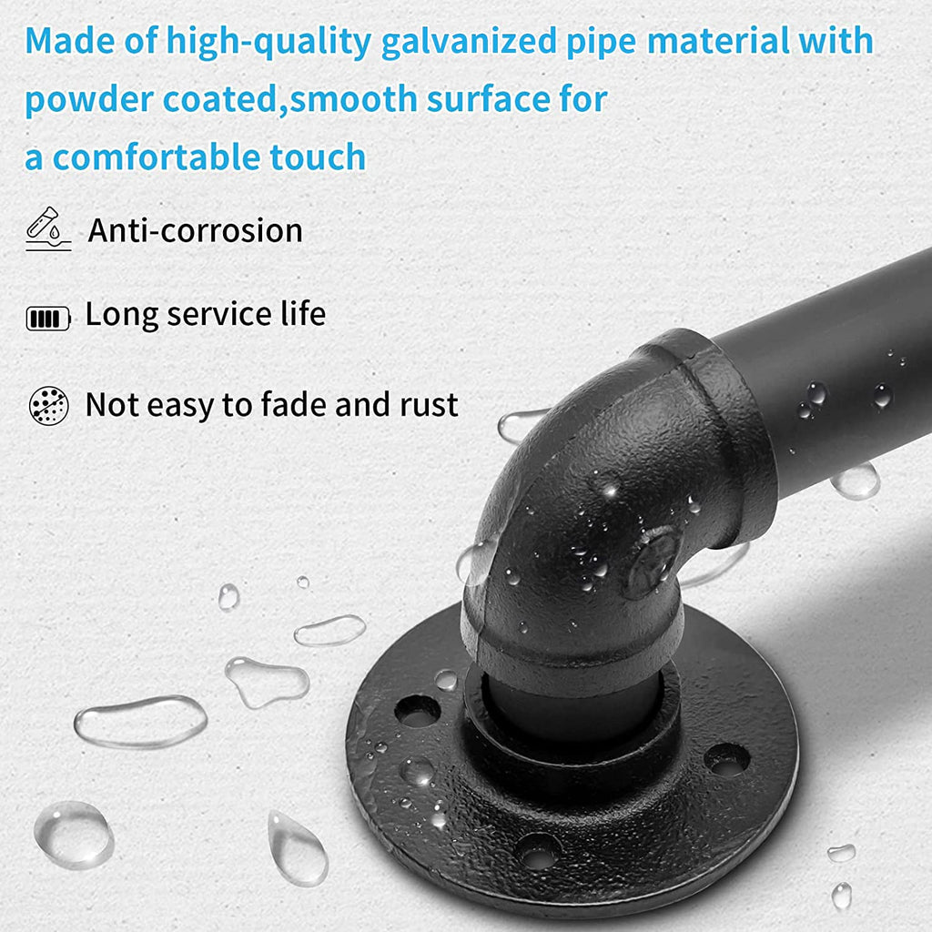 Wall Handrail 4FT/120CM, Industrial Staircase Railing 1.25 Inch Tube Diameter