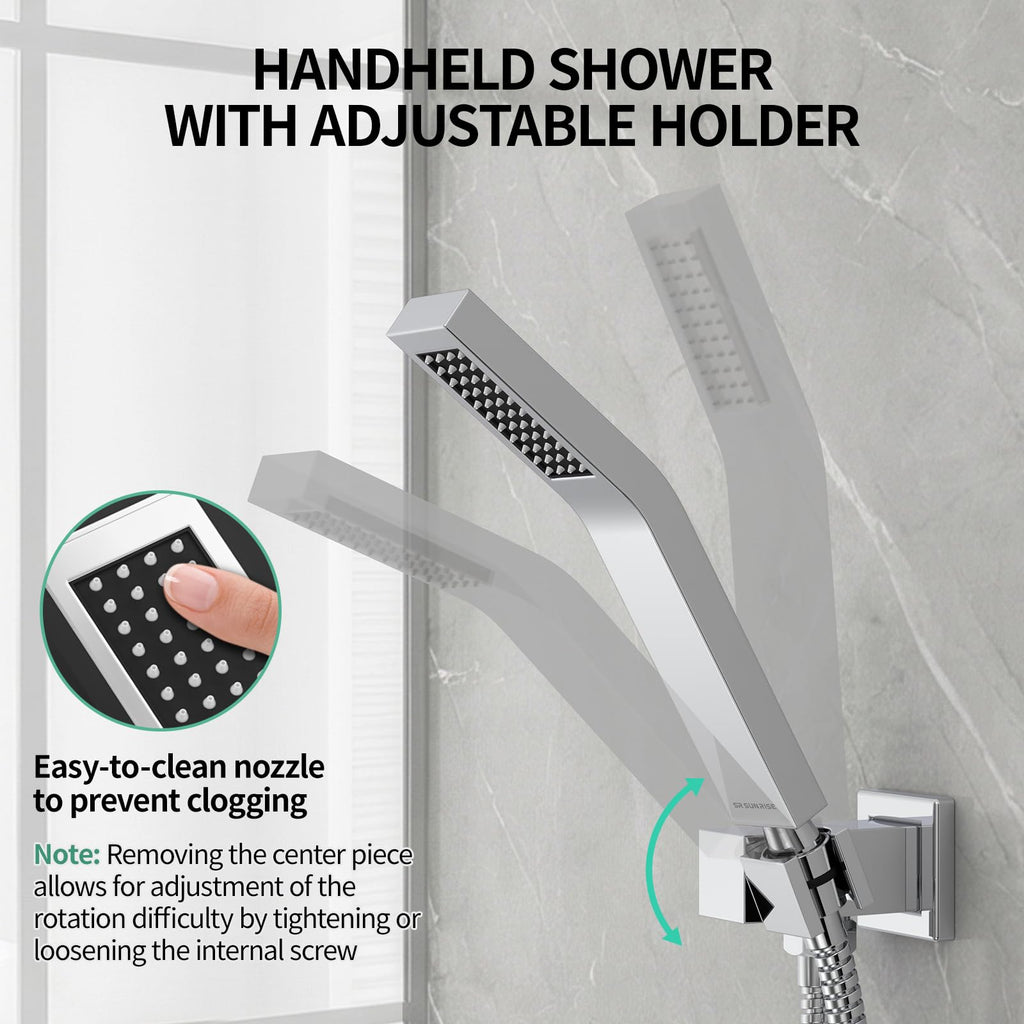 12 Inch Ceiling Mount Rain Shower System,Polished Chrome