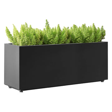 Outdoor Metal Planter Box 40Wx12Dx16H, Black