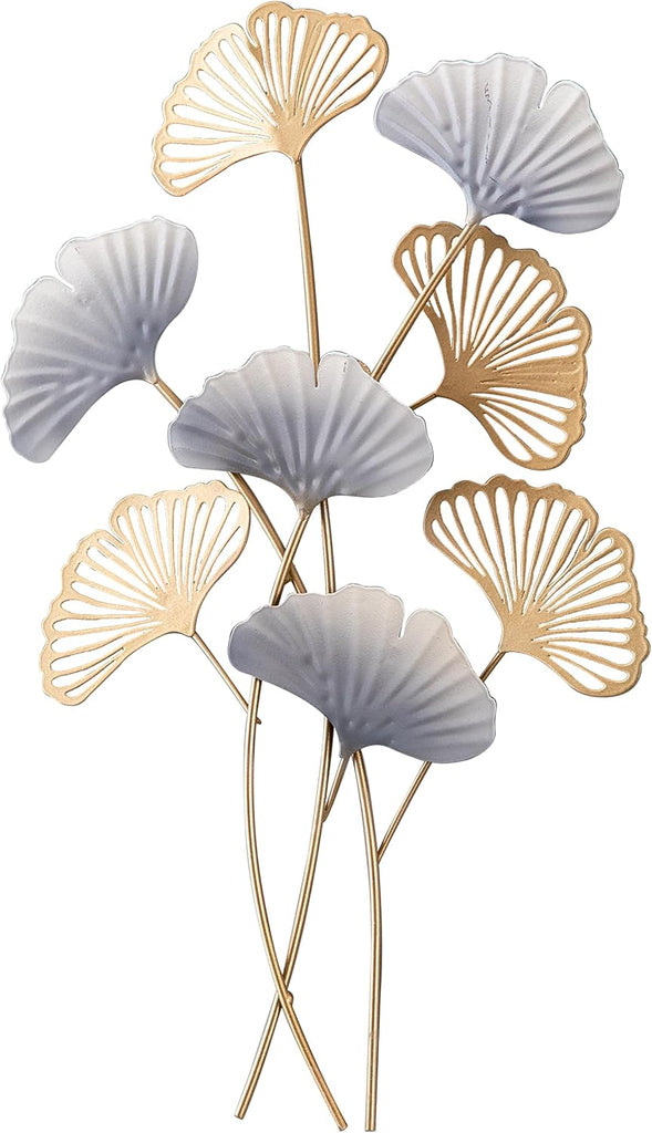 Modern Small Ginkgo Leaf Metal Wall Decor 9 X 11 Inches