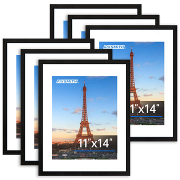 11x14 Picture Frame Bulk-6 Pack, Photo Frame with HD Plexiglass, Display Pictures 8x10 with Mat or 11x14 Without Mat