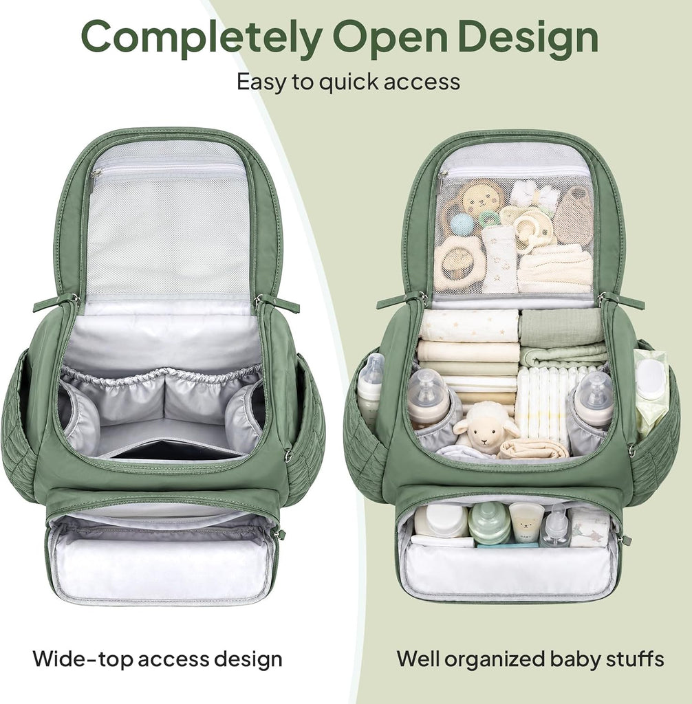 Small Diaper Bag Backpack, 18L Lightweight Baby Travel Bag