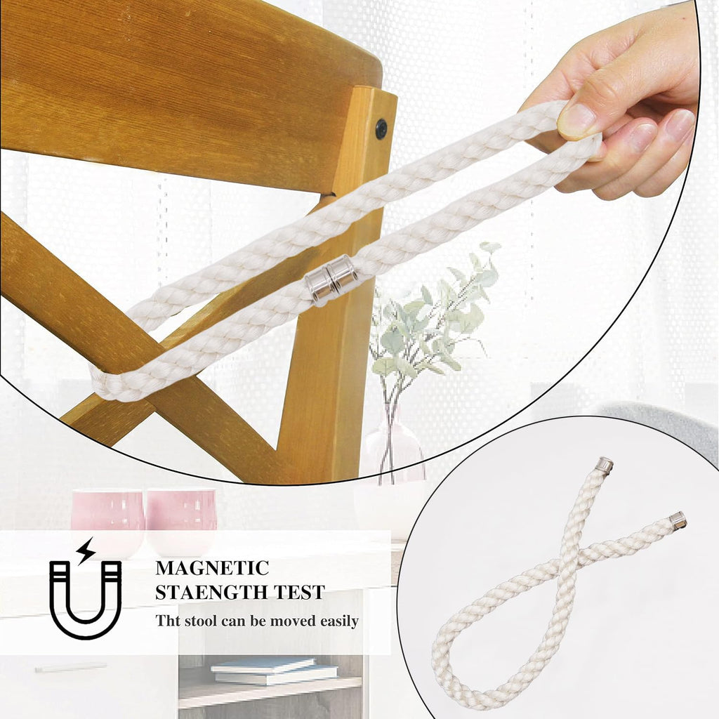 Magnetic Curtain Tiebacks, 4pcs Modern Handmade Rope Curtain Tie Backs Decorative Curtain Holdbacks Holders Cord