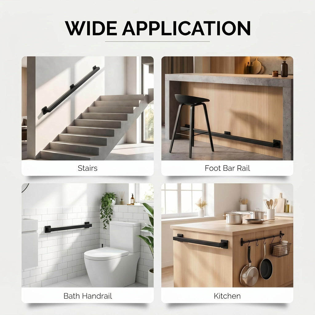 9FT Stair Railing Indoor Outdoor, 500LB Heavy-Duty Wall Mounted Handrail