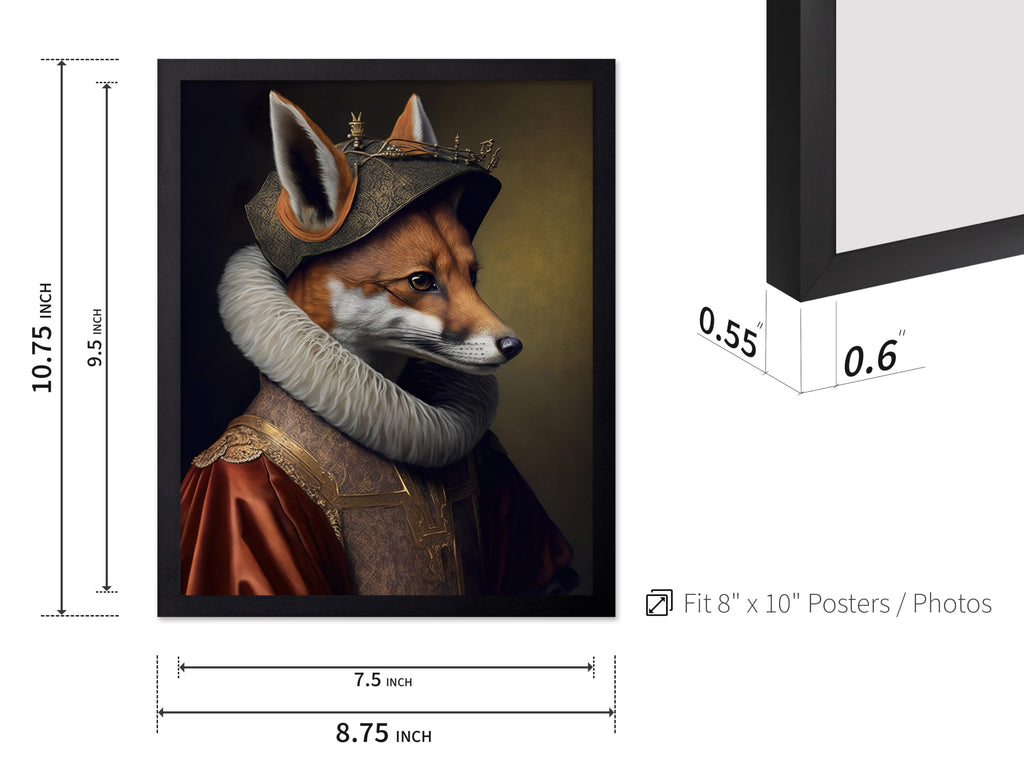 Master Renaissance Animal Poster - Retro Funny Print - Gift for Artist, Friend - Aristocratic Fox, Renaissance