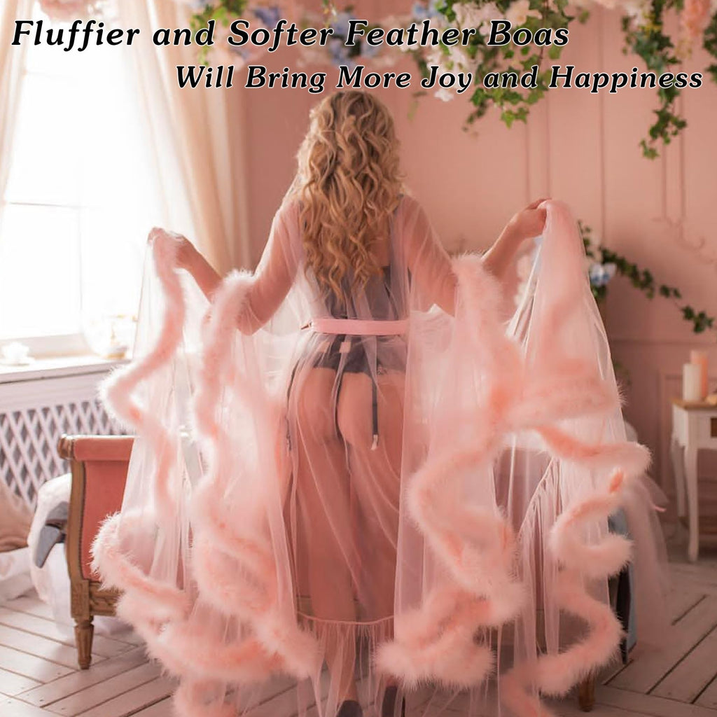 Light Pink 22G Marabou Feather Boa,2 Yards Boa for Crafting