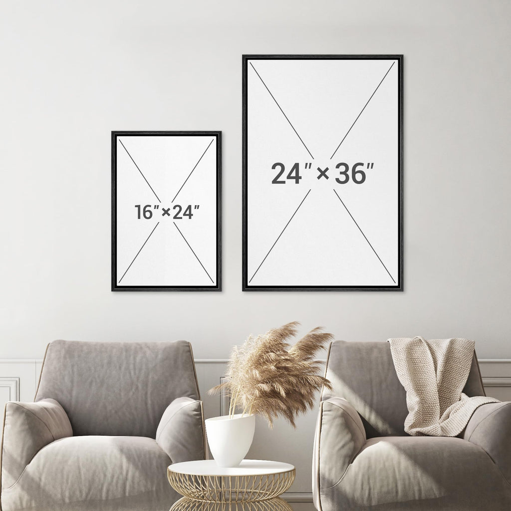 Framed Canvas Print Wall Art Set Soft Geometric Shapes in Blue and Mustard Abstract Illustrations Modern Art