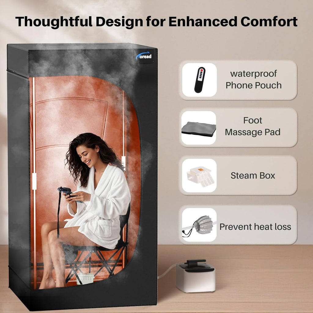 Portable Steam Sauna for Home, Personal Full Body Sauna Tent with 2.6L 1000W Steamer