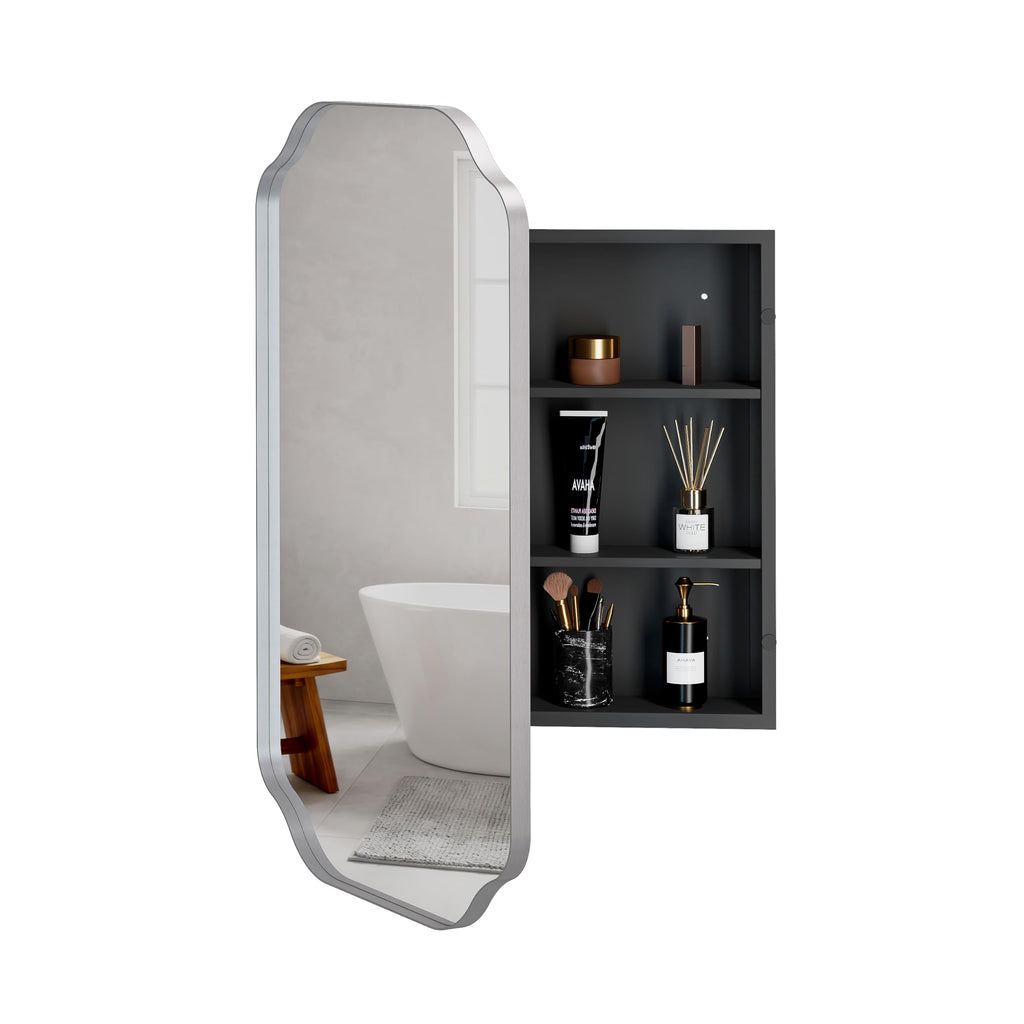 16"x25" Bathroom Medicine Cabinet Wall-Mounted Mirror with Storage