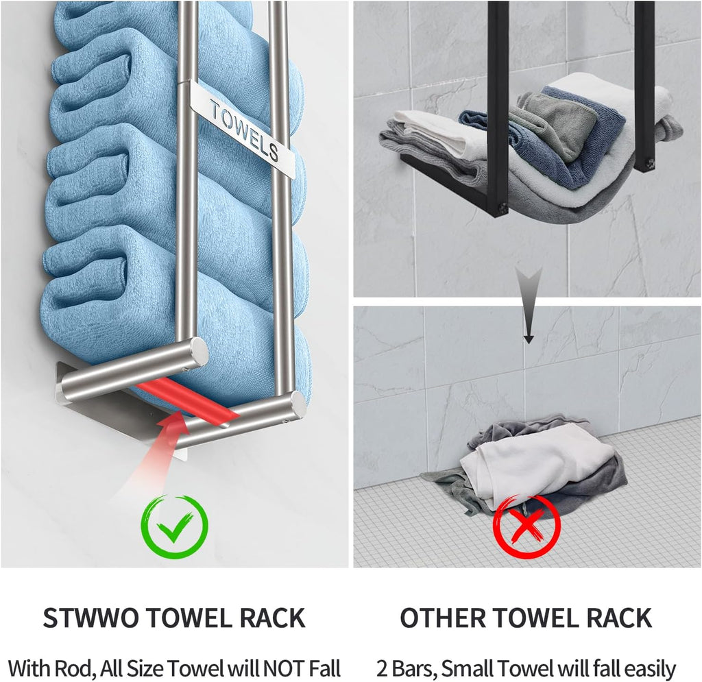 Towel Racks , Towel Storage for Small Bathroom 22inch, Stainless Steel Towel Rack Wall Mounted for Bath Towel