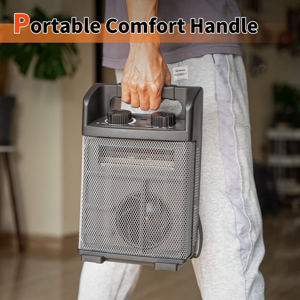 1500W Electric Utility Space Heater BTU 5120 with Thermostat Control