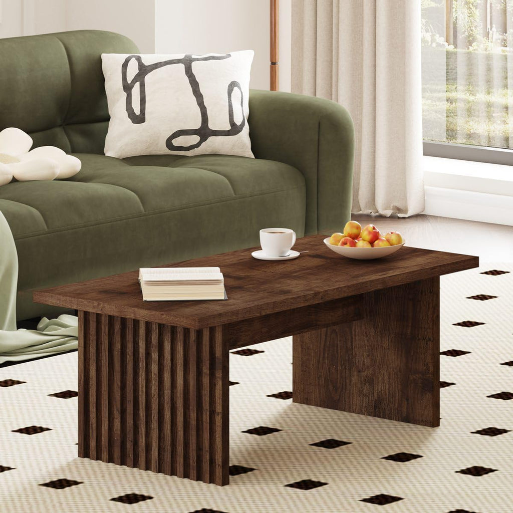Coffee Table, Farmhouse Wood Center Table, Rectangle Mid-Century Living Room Tables