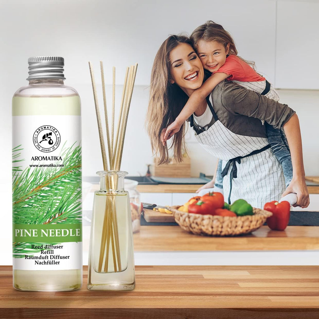 Pine Diffuser Refill 6.8 Fl Oz - Fresh & Long Lasting Fragrance - Scented Reed Diffuser - Diffuser Oil Refill - Set of 68