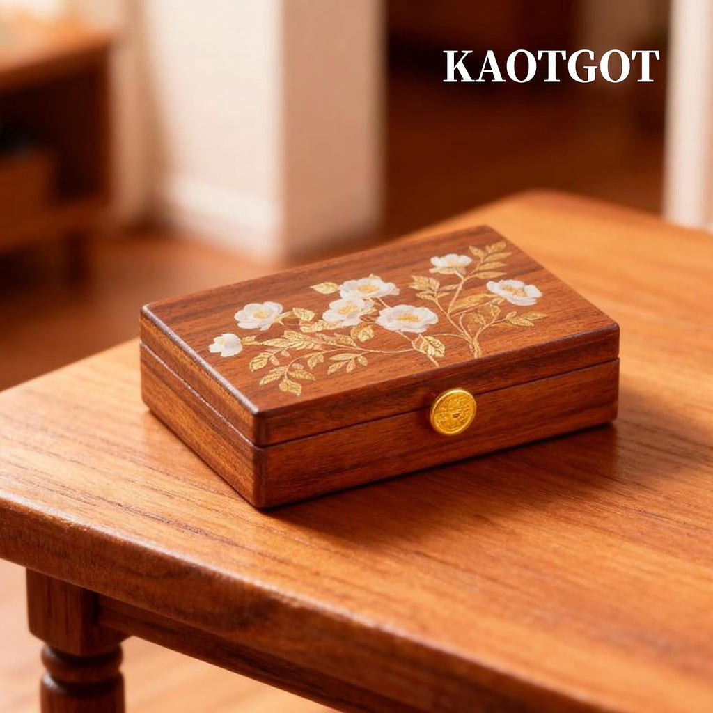 Small Jewelry Box Walnut Wood Jewelry Organizers and Storage for Women