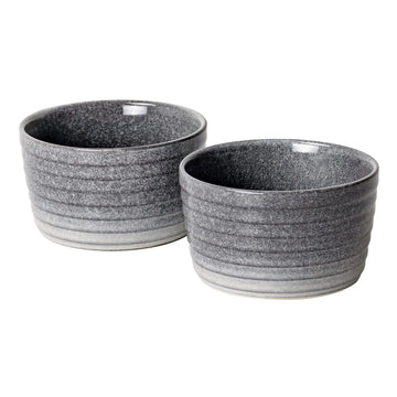 8 oz Ceramic Set of 2, Gray Reactive Glaze