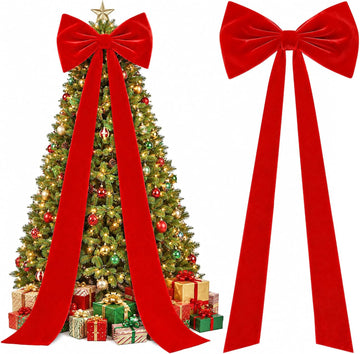 Extra Large Christmas Tree Topper Bow, 118x28 Giant Bow for Christmas Tree