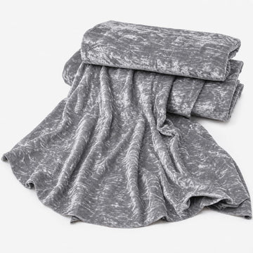 Silver - Luxurious Crushed Velvet by - 55/56" Wide, Sold by the Yard, Premium Fabric