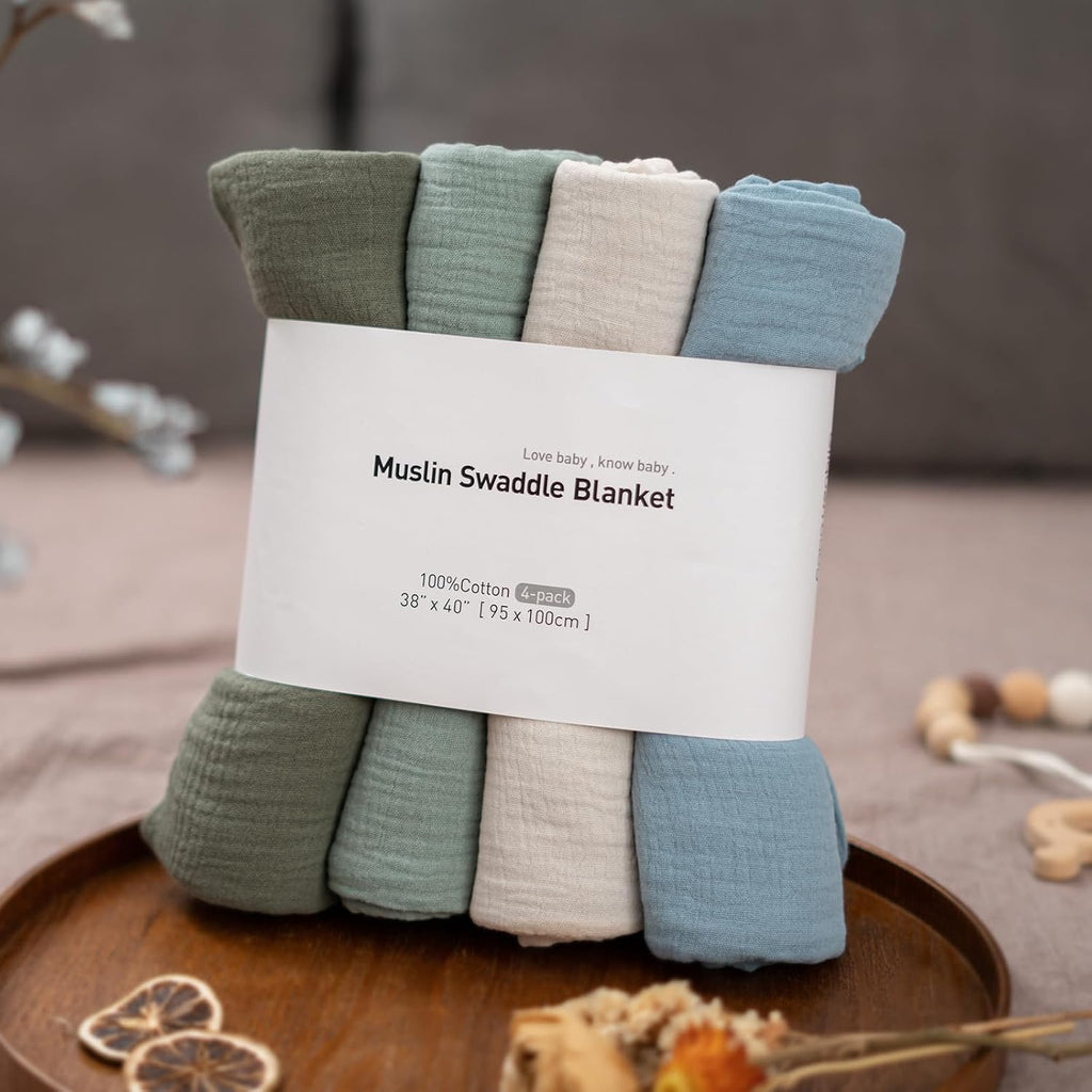 Muslin Swaddle Blankets for Boys and Girls, Pack Baby Blankets for Girl Boy, Receiving Blanket, Baby