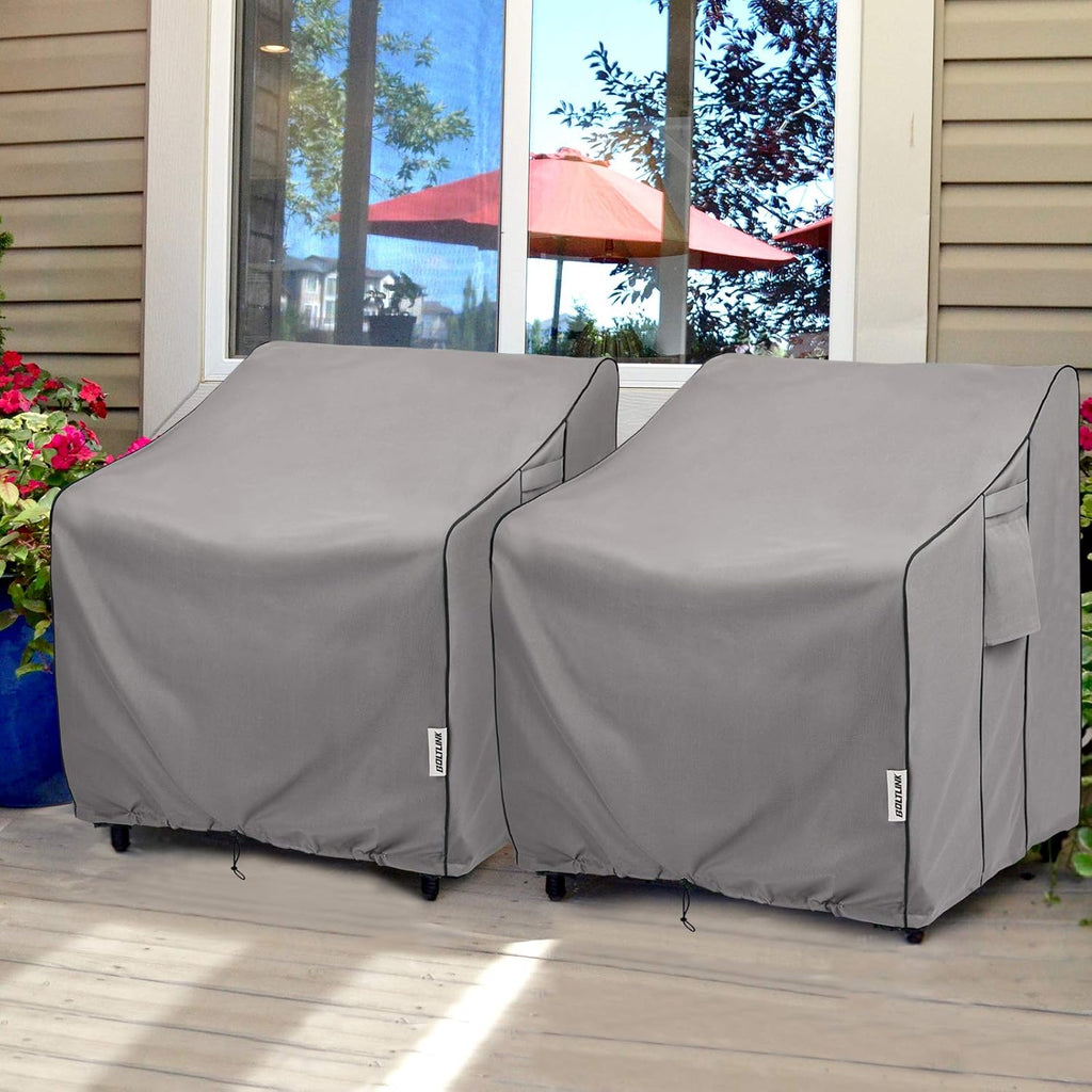 Patio Chair Covers Waterproof, Heavy Duty, 36x37x36 in, 2 Pack | UV resistant, tear proof, windproof drawstring