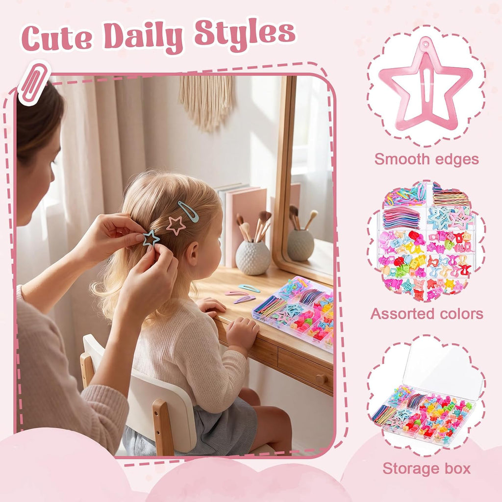 240Pcs Toddler Hair Clips Accessories For Girls Small Barrettes