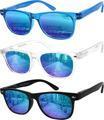 Kids Sunglasses Polarized Frame Sunglasses for Kids Boys Girls (3 Pack )
