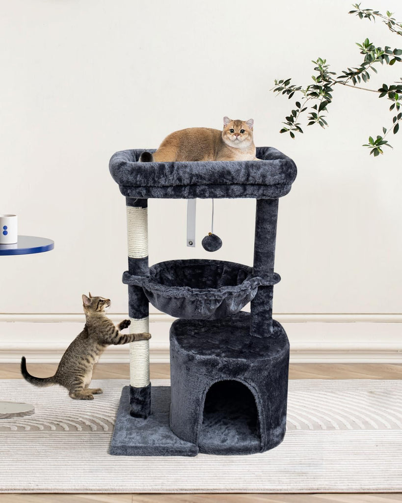 Small Cat Tree for Indoor Cats, Cat Tower with Scratching Post
