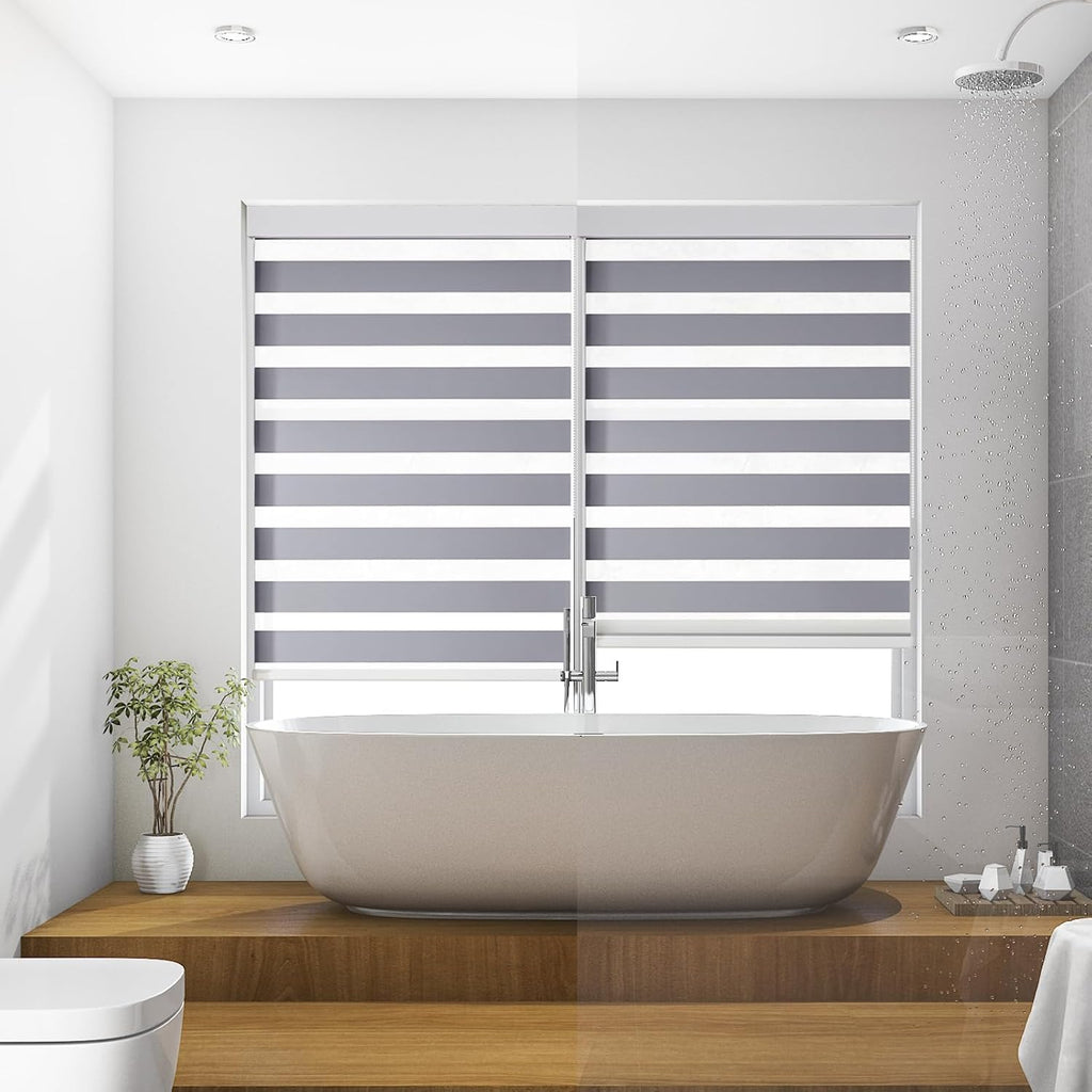 Zebra Roller Shades, Zebra Blinds for Window, Window Blinds, Light Control Light Filtering for Day and Night, 24''W X
