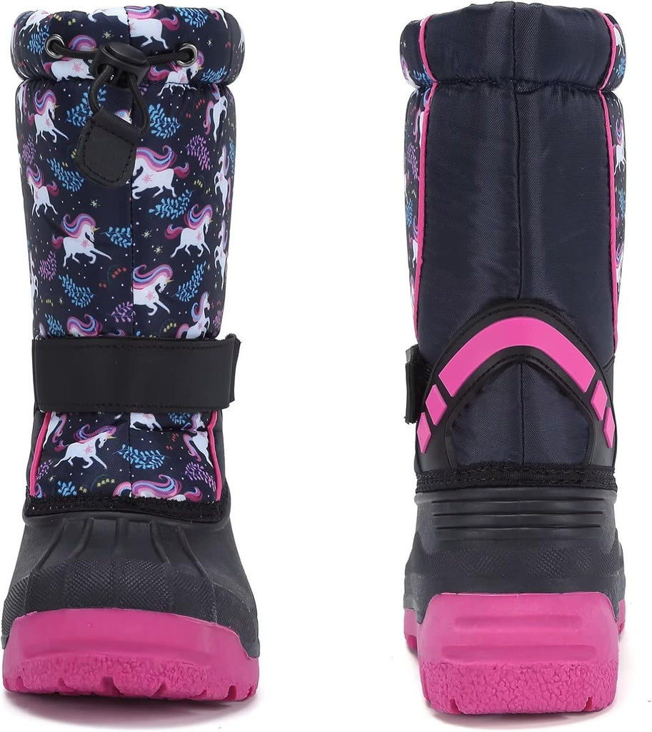 Kids Waterproof Winter Snow Boots,Warm Fur Lined
