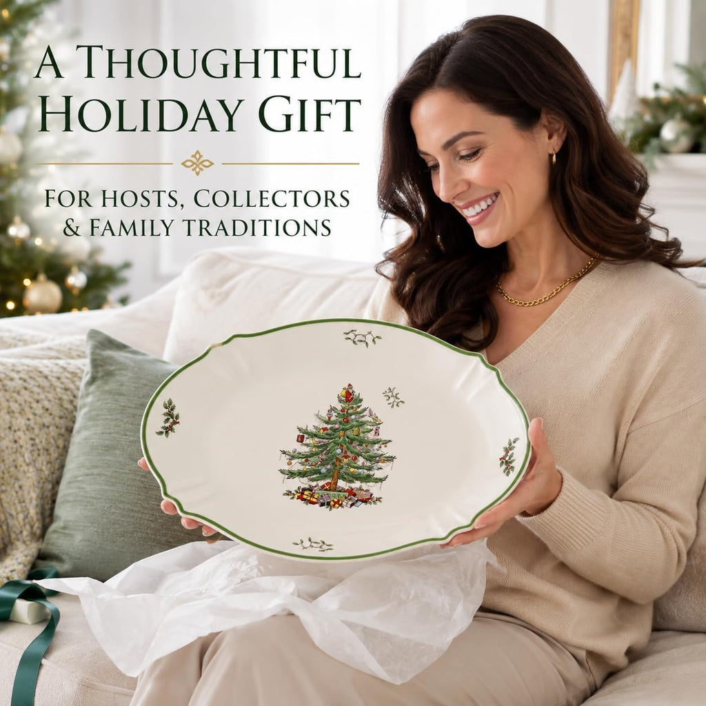 Christmas Tree Christmas Tree Oval Platter