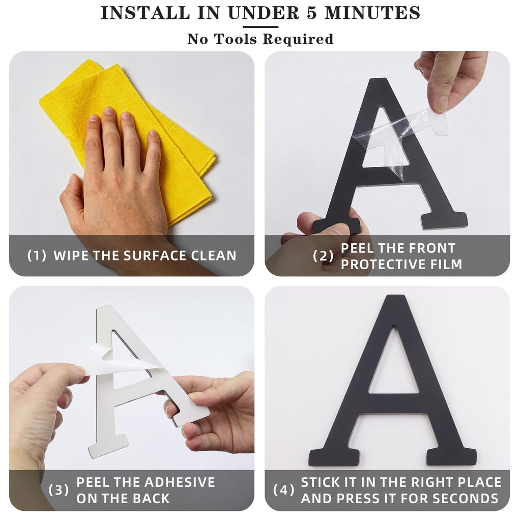 12" Acrylic House Numbers, Self-adhesive Mailbox Numbers for outside (5)