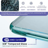 44-48"Wx76"H Frameless Shower Door, 3/8(10mm)Clear Tempered Glass with Explosion-Proof Film