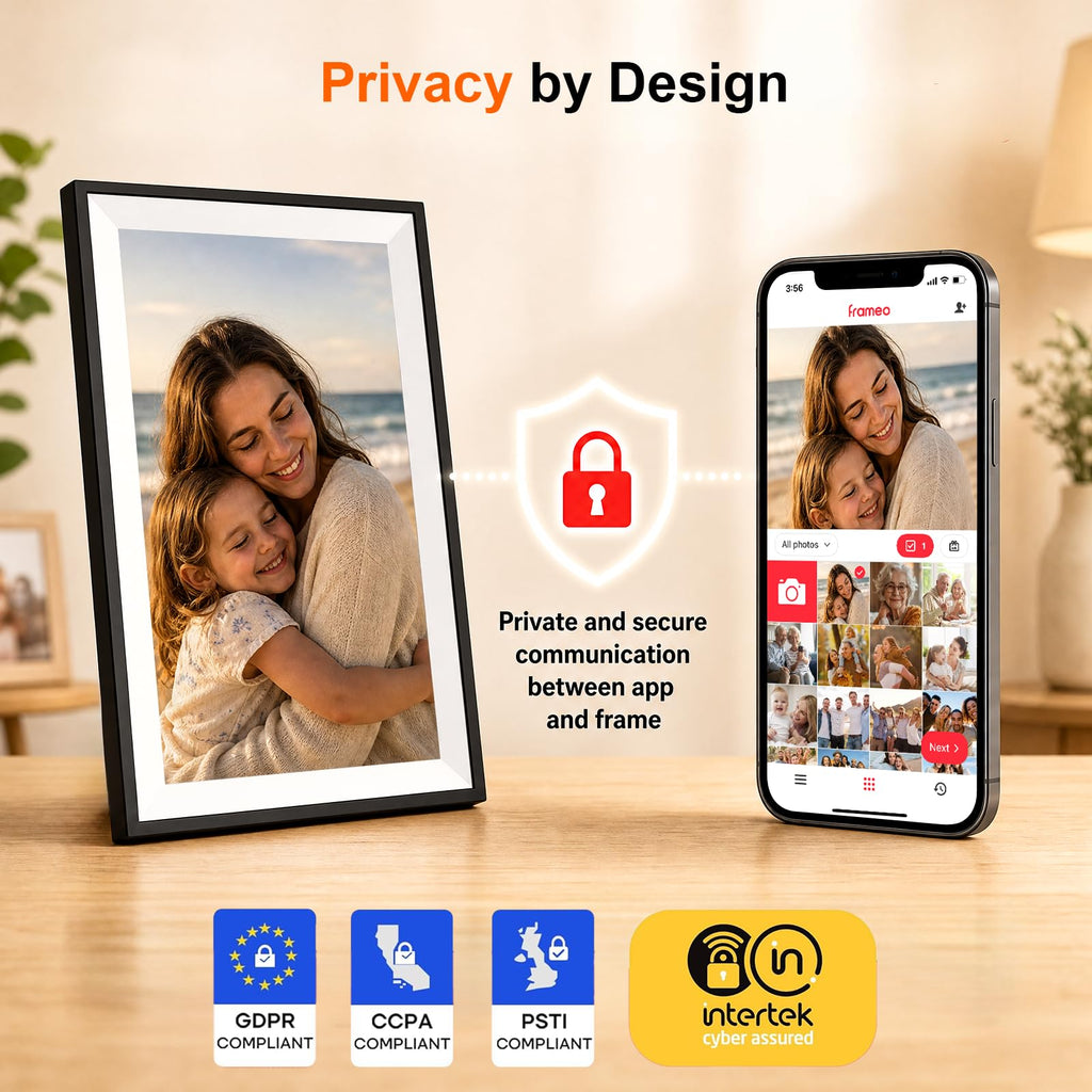 Digital Picture Frame, Frameo 15.6 Inch WiFi Digital Photo Frame, 1920x1080 HD IPS Touch Screen, 32GB Storage