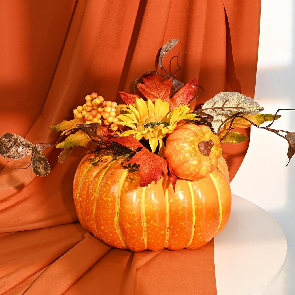 Fall Decor, Fall Centerpieces for Tables, Fake Pumpkin Decorations, Artificial Pumpkins for Decorating, Faux Fall - Set of 50
