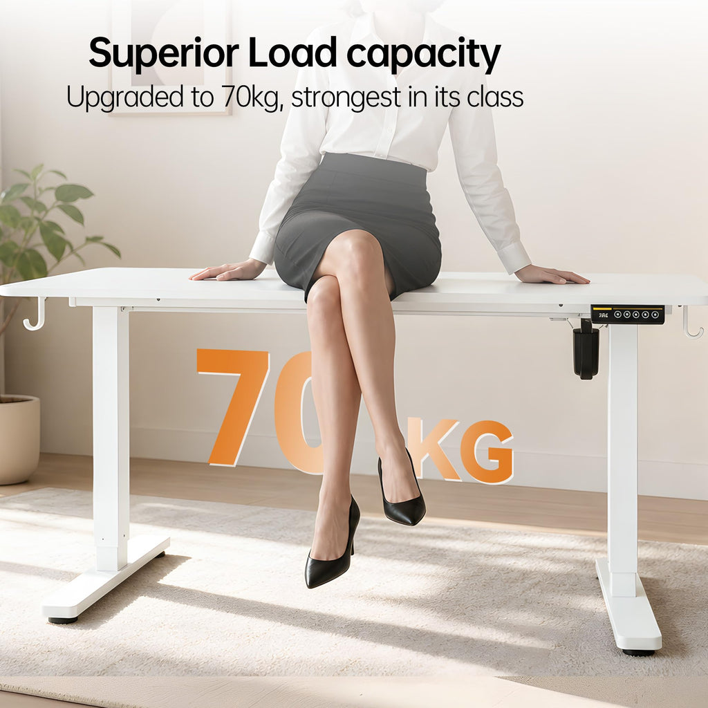48 x 24 Inch Electric Standing Desk, 3 Memory Presets, White